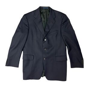Daniel Cremieux Blazer Mens 42 Navy Pinstripe Classic 3 Button Notch Lapel *READ